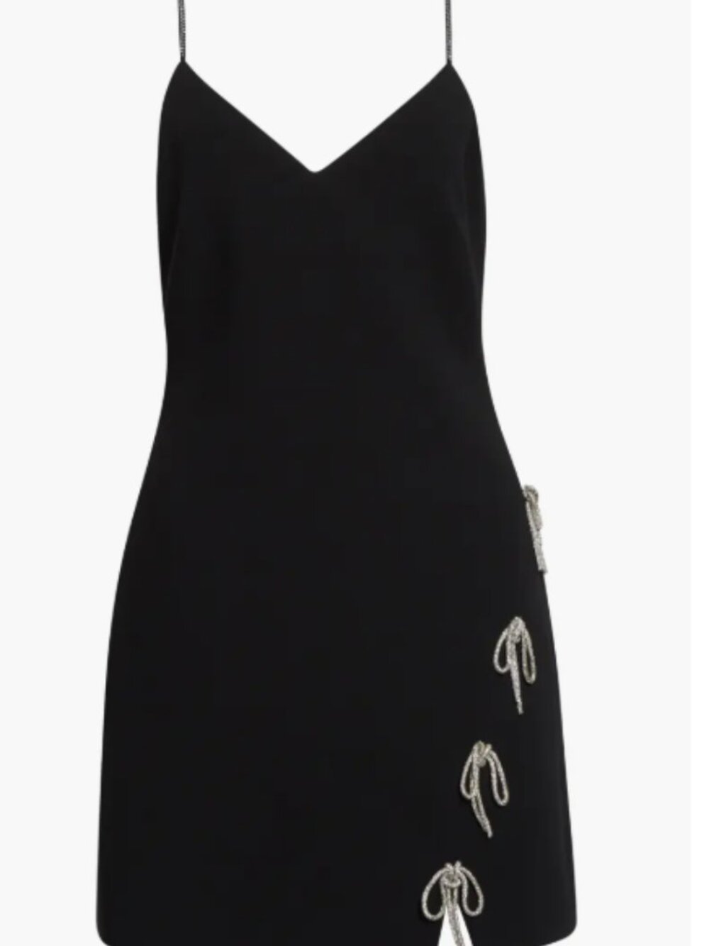 Cinq à Sept Rhinestone Bow Minidress Black Size 10 - Picture 8 of 11